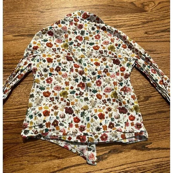 il gufo | Girls Long Sleeve Button Down Floral Fall Autumn Scenery Sz 8 - Picture 2 of 7